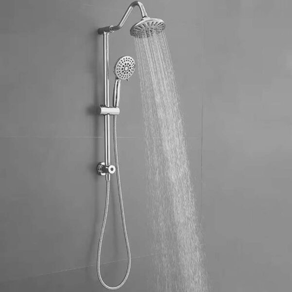 5-spray Wall Mount 6 in. Shower Head and Handheld Shower Head 1.8 GPM with Stainless Steel Hose in Polished Chrome