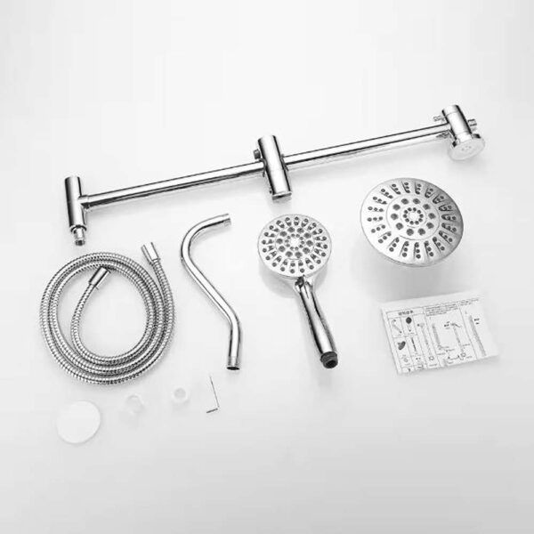 5-spray Wall Mount 6 in. Shower Head and Handheld Shower Head 1.8 GPM with Stainless Steel Hose in Polished Chrome