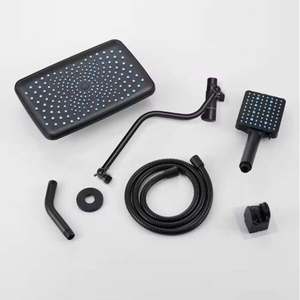 Rainfull Two-in-One 6-Spray 12 in. Dual Wall Mount filtered Shower Head Fixed and Handheld Shower Head 1.8 GPM in Black